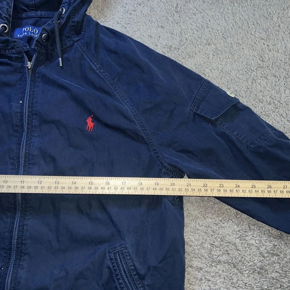 Polo Ralph Lauren Hooded Windbreaker Jacket Full Zip Pony Talon Fatigue Men M